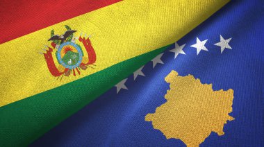 Bolivya ve Kosova 'da tekstil kumaşı ve kumaş dokusu iki bayrak altında