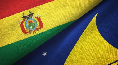 Bolivya ve Tokelau iki bayraklı kumaş, kumaş dokusu