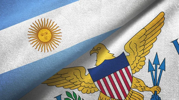 Аргентина і Віргінські острови США два прапори тканини. — стокове фото
