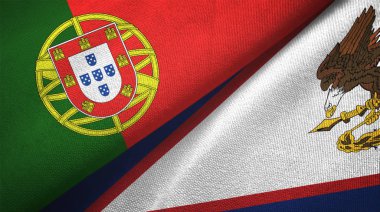 Portekiz ve Amerikan Samoası iki bayraklı kumaş, kumaş dokusu