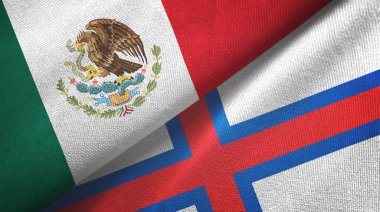 Meksika ve Faroe Adaları iki bayraklı kumaş, kumaş dokusu