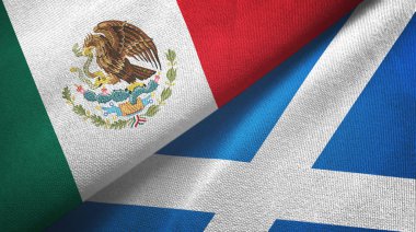 Meksika ve İskoçya iki bayraklı kumaş, kumaş dokusu