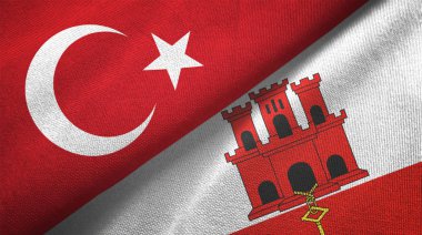 Türkiye ve Cebelitarık iki bayraklı kumaş, kumaş dokusu