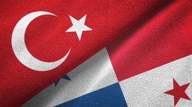 Türkiye ve Panama iki bayrak tekstil kumaşı, kumaş dokusu