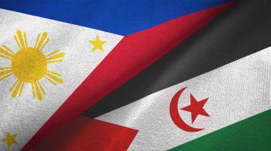 Filipinler ve Batı Sahra iki bayraklı kumaş, kumaş dokusu