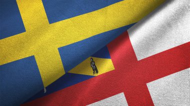 İsveç ve Herm iki bayraklı kumaş, kumaş dokusu