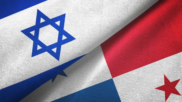 Israel und panama zwei flaggen textilstoff, textur — Stockfoto