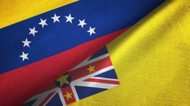 Venezuela ve Niue iki bayraklı kumaş, kumaş dokusu