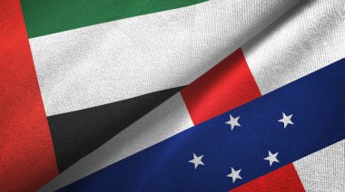 Birleşik Arap Emirlikleri ve Hollanda Antilleri iki bayrak tekstil kumaşı