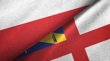 Polonya ve Herm iki bayraklı kumaş, kumaş dokusu