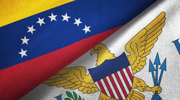 Venezuela and Virgin Islands United States two flags textile cloth — Stock Photo, Image