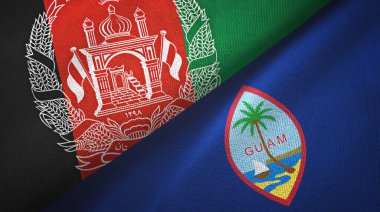 Afganistan ve Guam iki bayraklı kumaş, kumaş dokusu