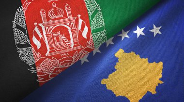Afganistan ve Kosova 'da tekstil kumaşı ve kumaş dokusu iki bayrak altında