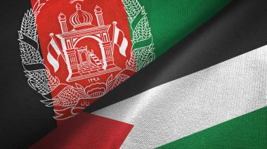Afganistan ve Filistin 'de iki bayrak, tekstil kumaşı, kumaş dokusu