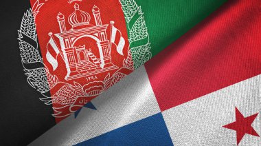 Afganistan ve Panama iki bayrak tekstil kumaşı, kumaş dokusu
