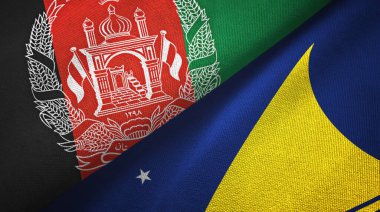 Afganistan ve Tokelau iki bayraklı kumaş, kumaş dokusu