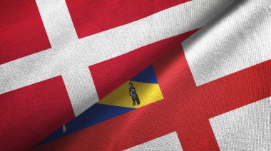 Danimarka ve Herm iki bayraklı kumaş, kumaş dokusu