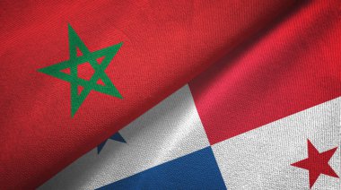 Fas ve Panama iki bayraklı kumaş, kumaş dokusu