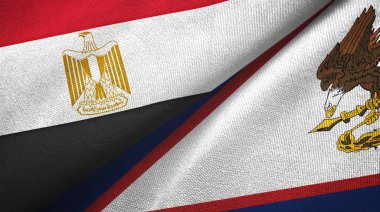 Mısır ve Amerikan Samoası iki bayraklı kumaş, kumaş dokusu