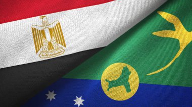 Mısır ve Noel Adası iki bayraklı kumaş, kumaş dokusu