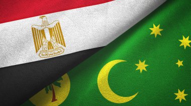 Mısır ve Cocos Keeling Adaları iki bayraklı kumaş, kumaş dokusu