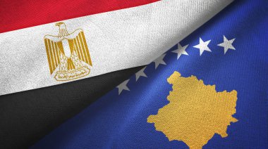 Mısır ve Kosova 'da tekstil kumaşı ve kumaş dokusu iki bayrak