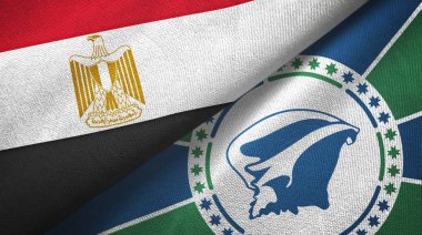 Mısır ve Martinik iki bayrak tekstil kumaşı, kumaş dokusu