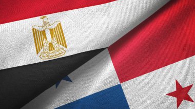 Mısır ve Panama iki bayrak tekstil kumaşı, kumaş dokusu