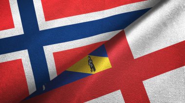 Norveç ve Herm iki bayraklı kumaş, kumaş dokusu