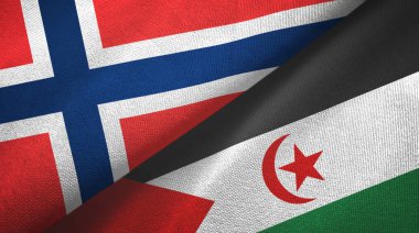 Norveç ve Batı Sahra iki bayraklı kumaş, kumaş dokusu