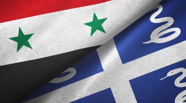 Suriye ve Martinik yılanı iki bayraklı kumaş, kumaş dokusu