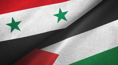 Suriye ve Filistin 'de iki bayrak, tekstil kumaşı, kumaş dokusu
