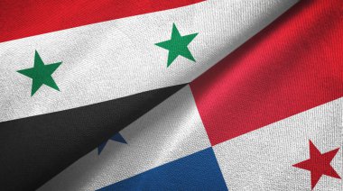 Suriye ve Panama 'da iki bayrak, tekstil kumaşı, kumaş dokusu