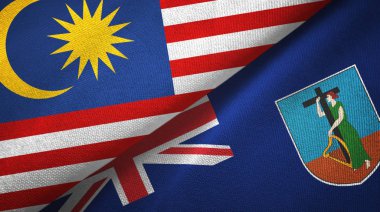 Malezya ve Montserrat iki bayraklı kumaş, kumaş dokusu