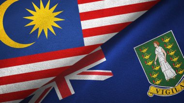 Malezya ve Virgin Adaları İngiliz iki bayrak tekstil kumaşı, kumaş dokusu