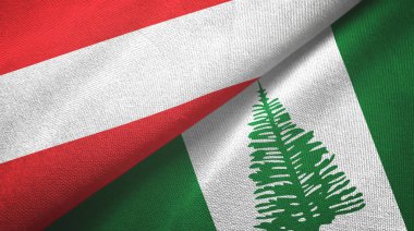 Avusturya ve Norfolk Adası iki bayraklı kumaş, kumaş dokusu