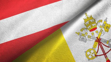 Avusturya ve Vatikan iki bayrak tekstil kumaşı, kumaş dokusu