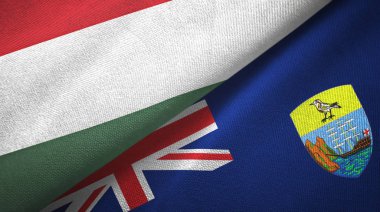 Macaristan ve Saint Helena iki bayraklı kumaş, kumaş dokusu