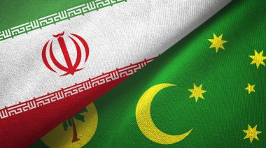 İran ve Cocos Keeling Adaları iki bayraklı kumaş, kumaş dokusu