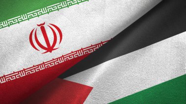 İran ve Filistin iki bayrak tekstil kumaşı, kumaş dokusu