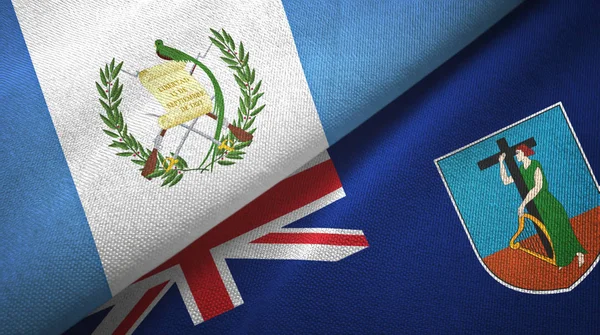 危地马拉和蒙特塞拉特两国国旗织物质地 — 图库照片