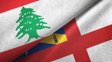 Lübnan ve Herm iki bayraklı kumaş, kumaş dokusu