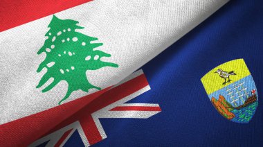 Lübnan ve Saint Helena iki bayraklı kumaş, kumaş dokusu