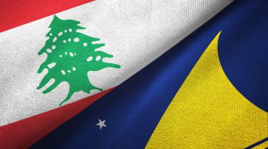 Lübnan ve Tokelau iki bayraklı kumaş, kumaş dokusu