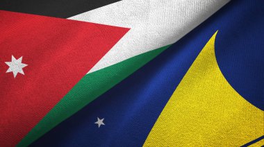 Ürdün ve Tokelau iki bayraklı kumaş, kumaş dokusu