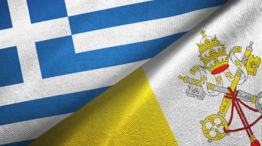 Yunanistan ve Vatikan, tekstil kumaşı ve kumaş dokusuna iki bayrak dikti