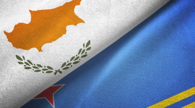 Kıbrıs ve Aruba, tekstil kumaşı ve kumaş dokusuna iki bayrak dikti