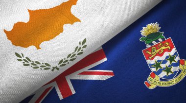 Kıbrıs ve Cayman Adaları iki bayrak tekstil kumaşı, kumaş dokusu