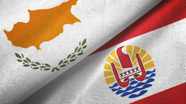 Kıbrıs ve Fransız Polinezyası iki bayrak tekstil kumaşı, kumaş dokusu