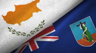Kıbrıs Rum Kesimi ve Montserrat, tekstil kumaşı ve kumaş dokusuna iki bayrak dikti